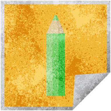 yeşil boyama kalem grafik vektör çizim kare etiketi