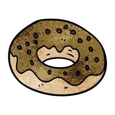 çizgi film doodle çikolatalı çörek