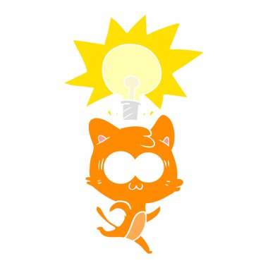 düz renk stil karikatür kedi fikri ile