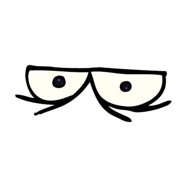 çizgi film doodle bakan gözler