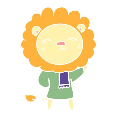 düz renk tarzı çizgi film aslan