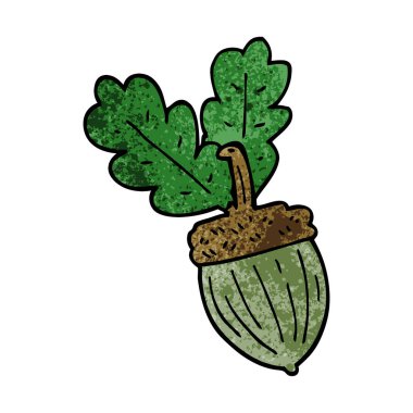 Beyaz arka plan, vektör, illüstrasyon izole karikatür doodle meşe palamudu düz simgesi