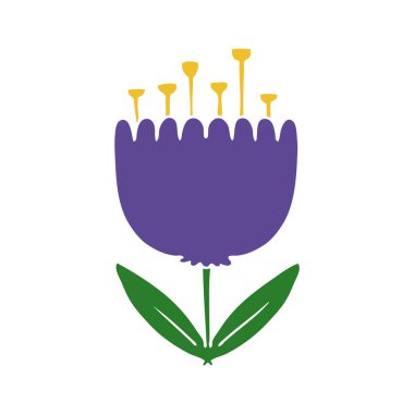 düz renk tarzı çizgi film çiçek