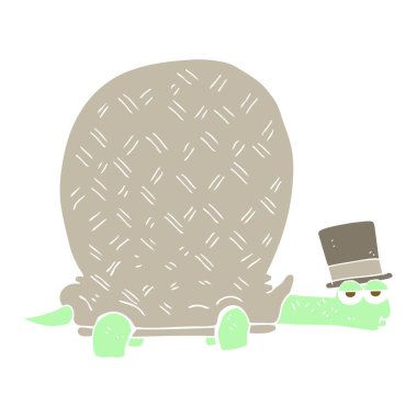 Kaplumbağa düz renkli çizimi