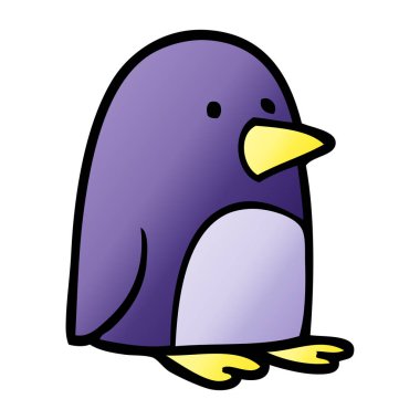 çizgi film doodle küçük penguen