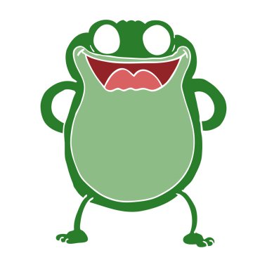 çizgi film doodle kurbağa beyaz arka plan üzerinde