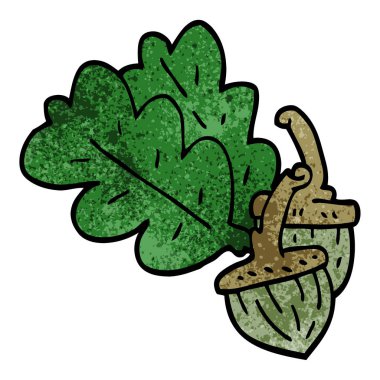 Beyaz arka plan, vektör, illüstrasyon izole karikatür doodle meşe palamudu düz simgesi