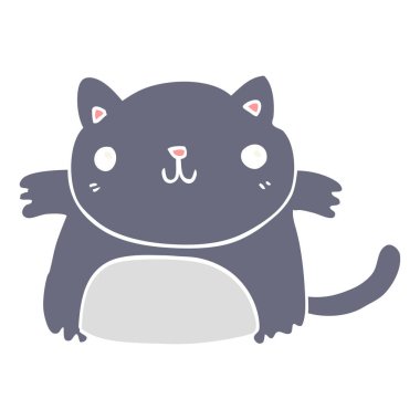 düz renk stil karikatür kedi