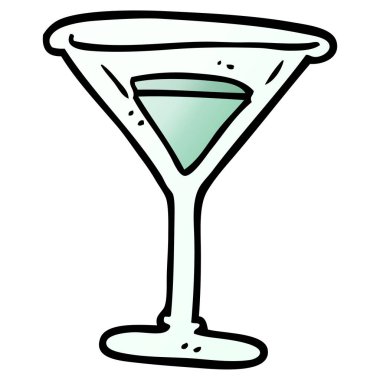 çizgi film doodle martini, vektör tasarımı