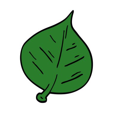 çizgi film doodle yaprak, vektör çizim