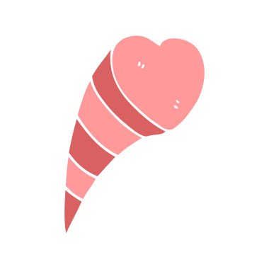 düz renk tarzı çizgi film aşk kalp simgesi