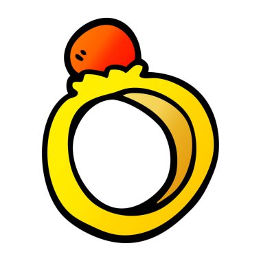 vektör degrade illüstrasyon karikatür nişan yüzüğü