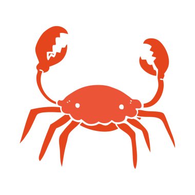 düz renk tarzı çizgi film yengeç