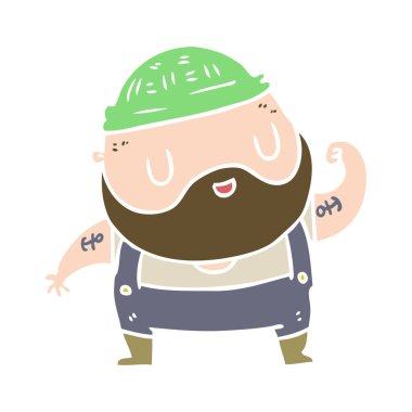 düz renk stil çizgi film Rıhtım işçisi