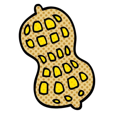 çizgi film doodle beyaz arka plan üzerinde izole fıstık