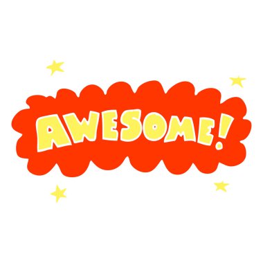 düz renk illüstrasyon karikatür harika işareti