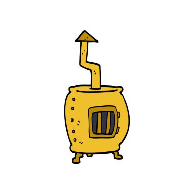 çizgi film doodle eski ahşap brülör