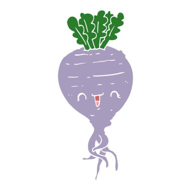 düz renk tarzı çizgi film şalgam