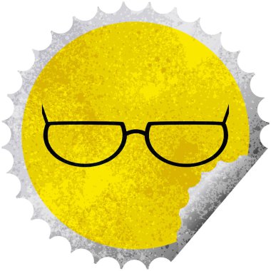 etiket damga yuvarlak gözlük grafik vektör çizim