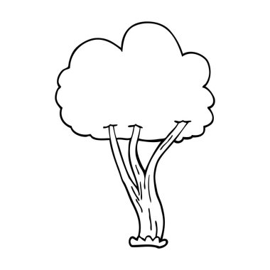 çizim karikatür çiçek açan ağaç