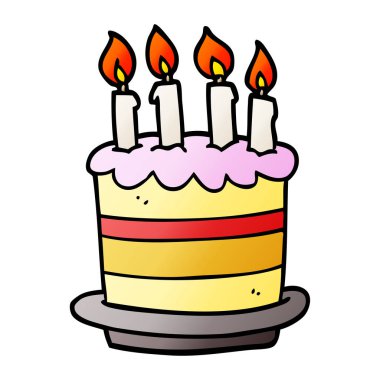 çizgi film doodle Doğum günü pastası