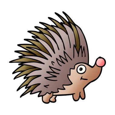 çizgi film doodle dikenli kirpi