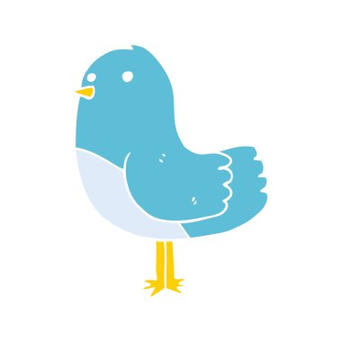 düz renk stil karikatür kuş