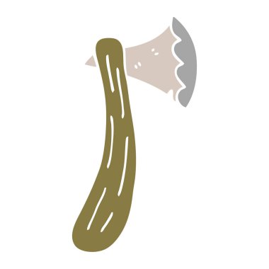 çizgi film doodle balta, vektör çizim