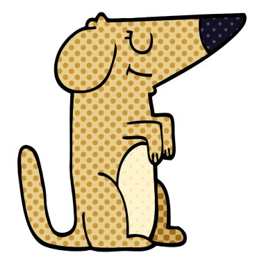 karikatür doodle köpek, renkli vektör çizim