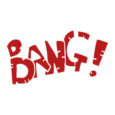 düz renk illüstrasyon karikatür bang sembolü