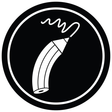 bir satırı dairesel sembolü karakalem