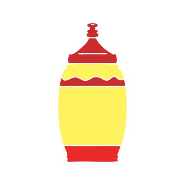 düz renk tarzı çizgi film ketçap şişesi