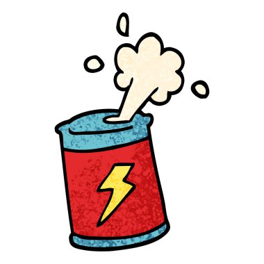 Grunge dokulu illüstrasyon karikatür soda can