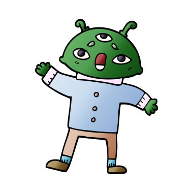 çizgi film doodle mantıklı giysili yabancı adam