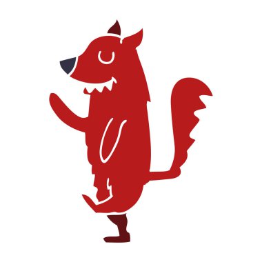 çizgi film doodle tilki yürüyüş