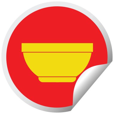 Pilav kasesi etiket vektör çizim peeling dairesel