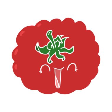 düz renk stil karikatür mutlu domates