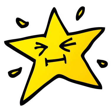 komik vektör degrade illüstrasyon karikatür yıldız