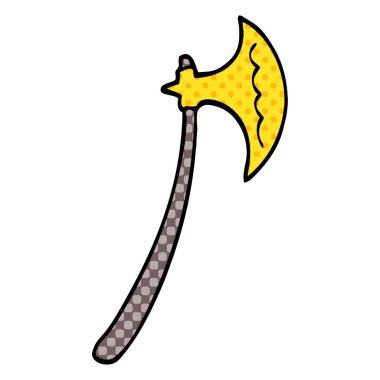 çizgi film doodle balta, vektör çizim