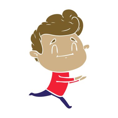 düz renk tarzı çizgi film adam çalıştıran