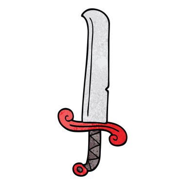 çizgi film doodle uzun kılıç