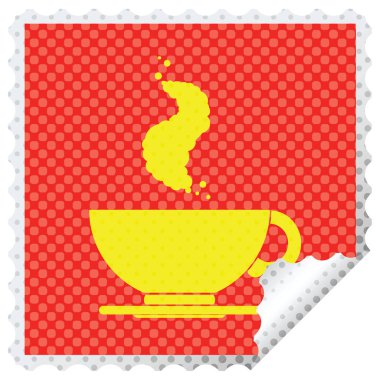 Etiket soyma kahve Meydanı fincan sıcak