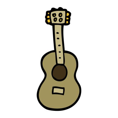 çizgi film doodle gitar, vektör