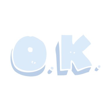 word Tamam düz renkli çizimi