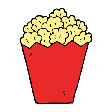 çizgi film sinema patlamış mısır doodle