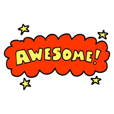 elle çizilmiş doodle tarzı çizgi film harika işareti