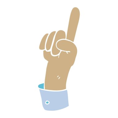 çizgi film doodle işaret eden bir ele