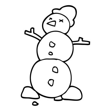 çizim karikatür kardan adam