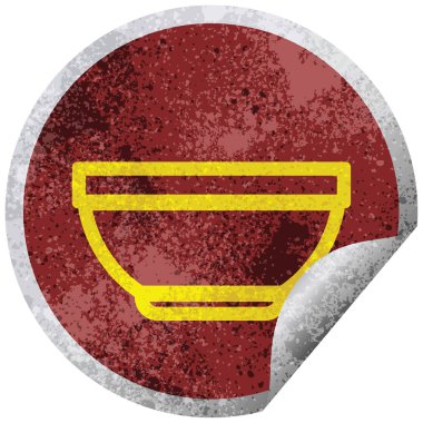 Pilav kasesi etiket vektör çizim peeling dairesel