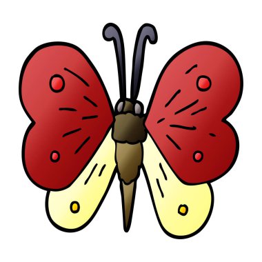 Beyaz arka plan, vektör, illüstrasyon izole karikatür doodle kelebek düz simgesi